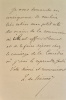 Lettre autographe signée adressée à Jules Claretie. . TINSEAU (Léon de).