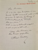 Une lettre et une carte-lettre autographes signées adressées à Jules Claretie. . VANDEREM (Fernand).