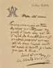 Lettre autographe signée adressée à Jules Claretie. . WOLFF (Albert).