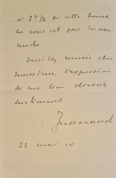 Deux lettres autographes signées.. JUSSERAND (J.J.).
