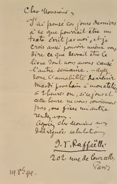 1 lettre et un billet autographes signé à son éditeur. . VOGUE (Eugène-Melchior de).