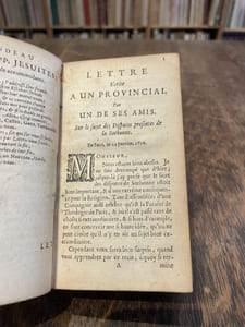 Les Provinciales ou les Lettres écrites par Louis de Montalte, à un provinciale de ses amis et aux RR. PP. Jésuites. Sixième édition dans laquelle on a ajouté la lettre d'un avocat du Parlement à un de ses amis.