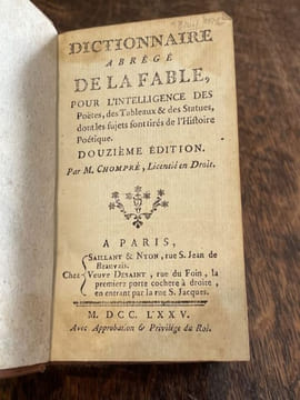 Dictionnaire abrégé de la fable pour l'intelligence des poëtes, des tableaux & des statues, dont les sujets sont tirés de l'histoire poétique. . ...