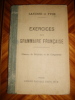 Exercices sur la grammaire française. Classes de sixième et de cinquième.. LANUSSE et YVON
