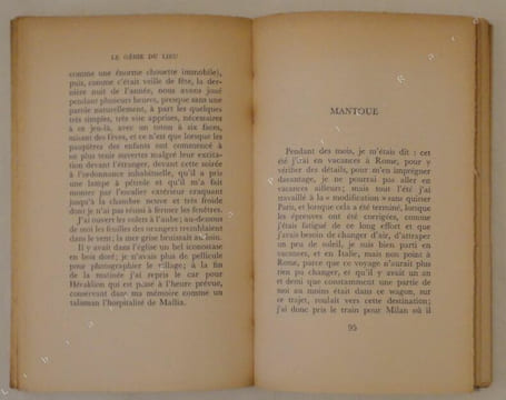 Le génie du lieu.. BUTOR (Michel)