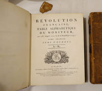 Révolution française, table alphabétique du Moniteur de 1787 à l'an 8 de la république (1799). Tome 1 : Noms d'hommes, A-K ; tome 2 : Noms d'hommes, L-Z.