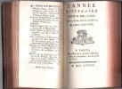 L'année Littéraire Tome 1er et Tome Second  Année 1784. Collectif