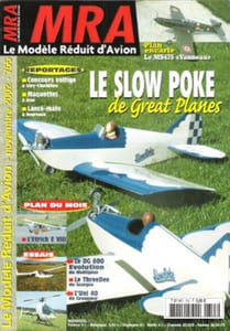 Le Modèle Réduit D'avion Novembre 2002 N° 755 : Plan encarté - Le MS475 " Vanneau " - Le Slow Poke De Great Planes - Dax 2002 , Championnat De France Maquette - l'Uni 40 De Graupner - Concours Voltide De Viry-Chatillon - le Moteur Mega ACn 16/15/6