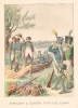 Napoléon & Masséna Dans L'île Lobau . Chromolithographie. LIX Frederic Théodore ( 1830-1897 )