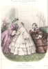Une Lithographie Signée ,  Réhaussée D'aquarelles à La Main  . Journal Des Jeunes Personnes 27° Année - Modes : Toilettes De Printemps  . Avril 1858. ...