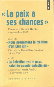 La Paix a ses chances - Nous proclamons la création d'un état juif - La Palestine est le pays natal du peuple palestinien