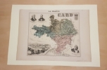 Carte du Département du GARD. VUILLEMIN Alexandre ( 1812 - 1880 ) , Géographe