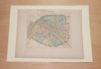 Carte de PARIS et Son Mur D'Enceinte. VUILLEMIN Alexandre ( 1812 - 1880 ) , Géographe