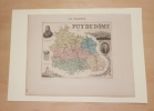 Carte du département du PUY DE DÔME. VUILLEMIN Alexandre ( 1812 - 1880 ) , Géographe