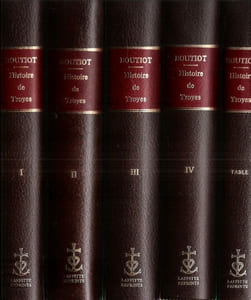 Histoire de la ville de TROYES . Complet en 5 volumes . Avec le volume 5 de table .