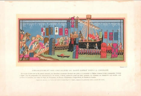 Embarquement des Chevaliers du Saint-Esprit pour la Croisade . D'après Barthélemy d'EYCK