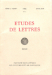 Etudes De Lettres Série II , Tome 9 Avril-juin 1966 N°2 (extrait ). Anonyme