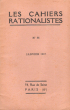 Les Cahiers Rationalistes N°55 Janvier 1937 : Religion et Rationalisme. Collectif