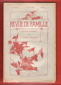 Revue De Famille . Tome II . 1° Avril 1891 : Thérèse - La Jeunesse De Descartes - La Chasse Aux Dollars - Le Pessimisme Dans Le Roman Contemporain - ...