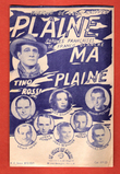 Plaine , Ma Plaine . Paroles Françaises De Francis Blanche . Musique de Léon Knipper. ROSSI Tino