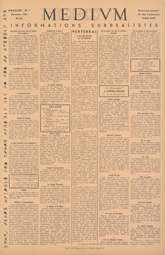 Medium. Informations surréalistes. [SURREALISME] SCHUSTER (Jean)