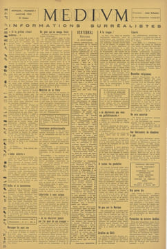 Medium. Informations surréalistes. [SURREALISME] SCHUSTER (Jean)