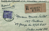 Recto d'étiquette postale envoyée du front. ELUARD (Paul)