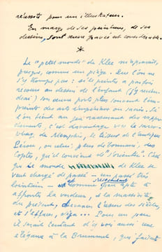 « Éloge de Paul Klee » .. MASSON (André)