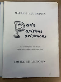 Paris, Parisiens, Parisiennes. Dix lithographies originales de Maurice Van Moppès