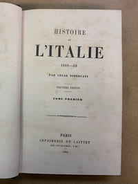 Histoire de l’Italie. 1849-1860