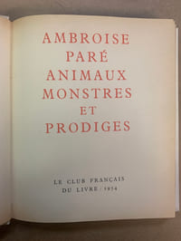 Animaux, Monstres et Prodiges