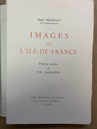 Images de l’Ile-de-France. Pointes sèches de Ch. Samson
