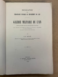 Galerie Militaire de l’Ain depuis les temps les plus reculés jusqu’à nos jours