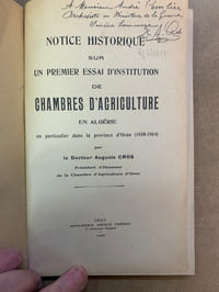 Notice historique sur un premier essai d’Institution de Chambres d’Agriculture en Algérie en particulier dans la province d’Oran (1850-1864)