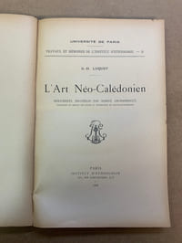 L’Art Néo-Calédonien. Documents recueillis par Marius Archambault 