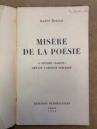 Misère de la Poésie. "L'affaire Aragon" devant l'opinion publique