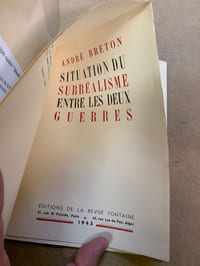Situation du Surréalisme entre les deux guerres