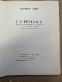 Dix portraits. Texte anglais accompagné de la traduction de G. Hugnet et de V.Thomson. Pré-face de Pierre de Massot