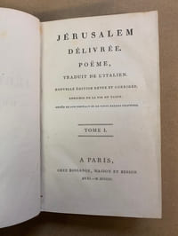 Jérusalem délivrée. Poème, traduit de l’Italien (par Charles-François Lebrun). Nouvelle édition revue et corrigée ; enrichie de la vie Du Tasse : ornée de son portrait et de vingt belles gravures