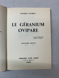 Le Géranium ovipare. Quatrième édition