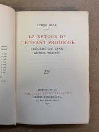 Le retour de l’enfant prodigue, précédé de cinq autres traités : Traité de Narcisse. Tentative amoureuse. El Hadj. Philoctète. Bethsabé