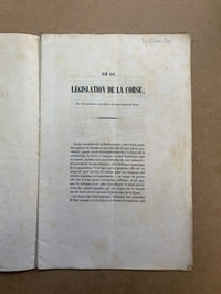 De la Législation de la Corse. Extrait du moniteur judiciaire de Lyon du 27 novembre 1845