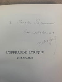 L'offrande lyrique (Gitanjai). Traduction d'André Gide (seule autorisée)