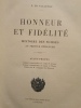 Honneur et Fidélité.. DE VALLIÈRE (P.)