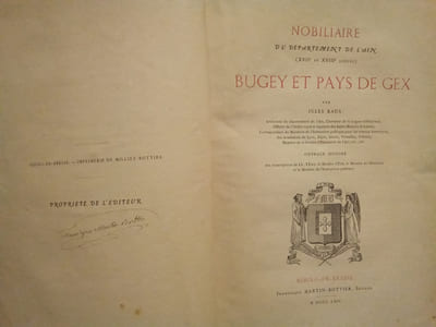Nobiliaire du département de l'Ain (XVIIè et XVIIIè siècles).