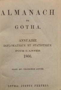 Almanach de Gotha – Annuaire Diplomatique pour l'année 1866.