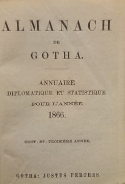 Almanach de Gotha – Annuaire Diplomatique pour l'année 1866.. GOTHA 1866