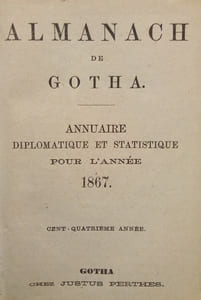 Almanach de Gotha – Annuaire Diplomatique pour l'année 1867.
