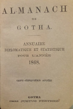 Almanach de Gotha – Annuaire Diplomatique pour l'année 1868.. GOTHA 1868