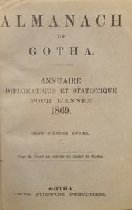Almanach de Gotha – Annuaire Diplomatique pour l'année 1869.